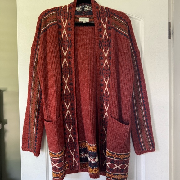 Lucky Brand Aztec Print Cardigan - Picture 1 of 5